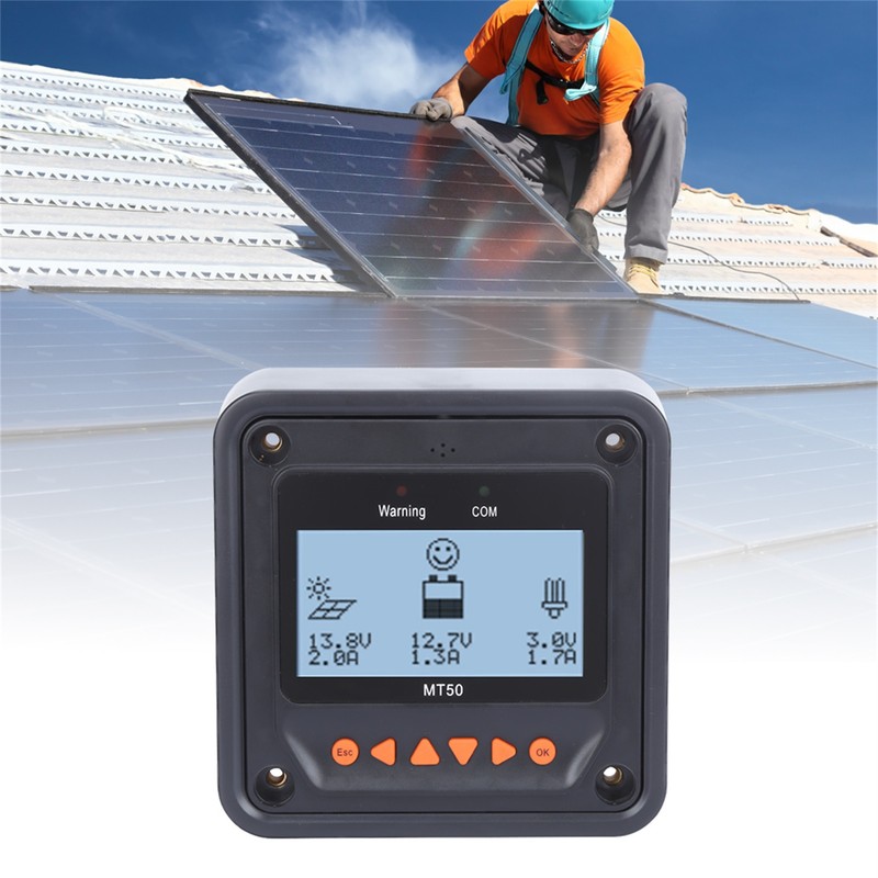 MT‑50 Solar Charging Controller LCD Display Monitor Battery Charging Regulator