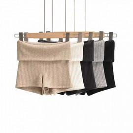 Lovel Adult Ballet Ribbed Knit Hip Warmer Shorts Skirt Cover-up Grey/M