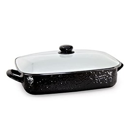Golden Rabbit Enamelware - Solid Black Pattern - 10.5qt Roasting Pan