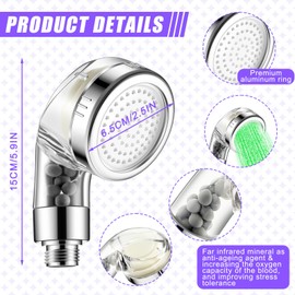 Beeveer LED Shower Head Handheld Shower Head Color Changing High Pressure Shower Head with Filter Water Saving Shampoo Bowl Sprayer for Dry Skin, Hair
