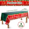 Yoption 3 Pack Christmas Tablecloth Disposable, Red Green Plastic Rectangle