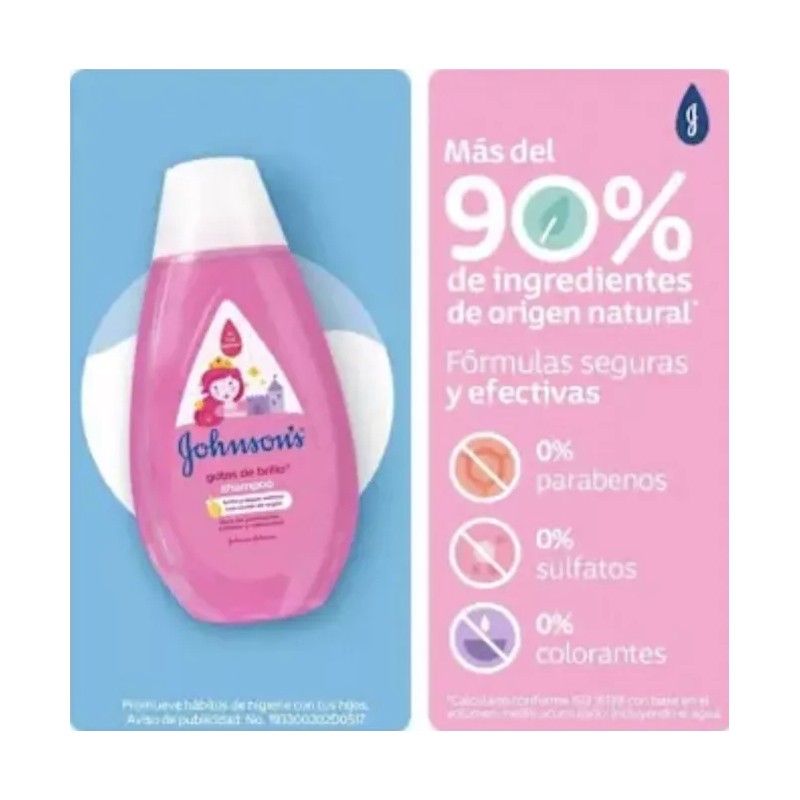 JOHNSON'S 2 Pack Shampoo Johnson's Gotas de Brillo 1 Litro