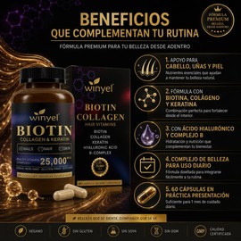 Biotina Premium Con Colágeno Y Keratina 60 Cápsulas Diario