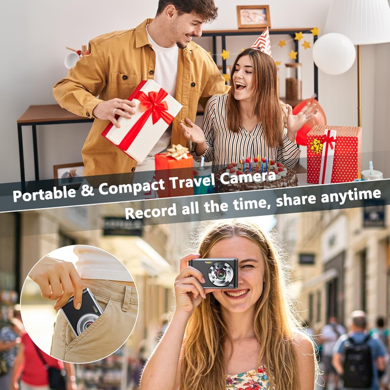 Digital Camera, 4K 48MP Autofocus Vlogging Camera Selfie Cameras with