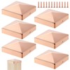 6 Pcs 3.5" x 3.5" Solid Copper Post Cap Fence