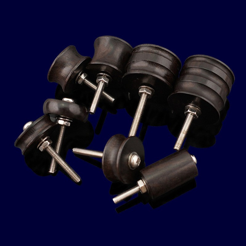 8Pcs Electric Polished Rod Black Sandalwood DIY Hand Made Leather