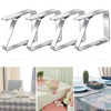 Pack of 4 Tablecloth Clips, Stainless Steel Tablecloth Clips, Silver