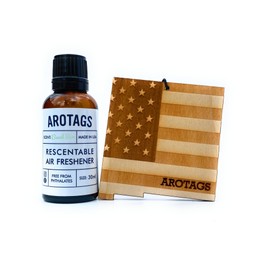 Arotags Car Air Freshener - Reusable Wood Diffuser - Hanging Odor Eliminator - New Mexico Patriot - Beach Bum Scent