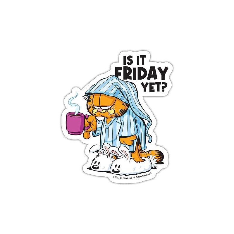 Spreadshirt Garfield is It Friday Yet Sticker, 10 x 10