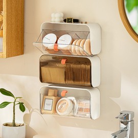 MORNITE Pad Holder for Bathroom,Sanitary Napkins Organizer,Feminine Tampons Storage Day Overnight Cotton Pad Holder, Brown