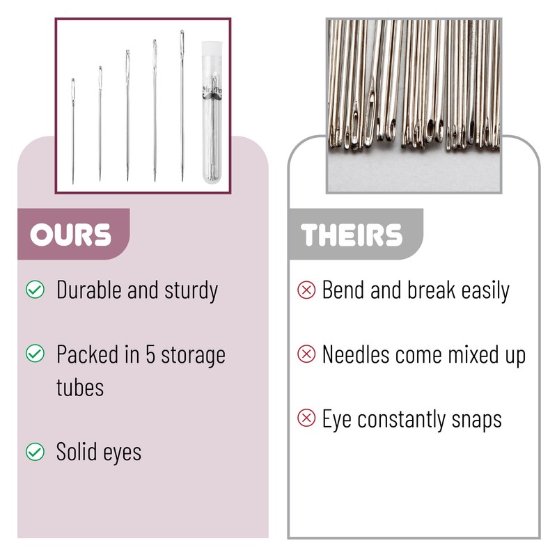 Mr. Pen- Large Eye Needles for Hand Sewing, 50 pcs,