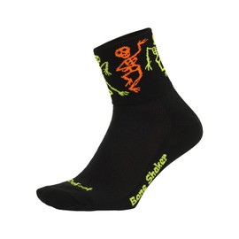 DEFEET | Aireator 3" - Bone Shaker (Neon) Cycling Socks | For Biking, Running, & Everyday Adventures | Bone Shaker (Neon) | Large