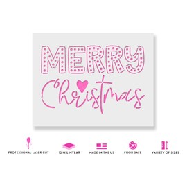 Christian Merry Christmas Stencil - Craft Ideas, Christmas Stencil Template, Christmas Porch Sign, Stencils for Painting