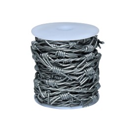 Artificial Barbed Wire Ribbon Trim Real Leather Cord for Party Home Decoration, Gift Boxes, DIY Crafts - 33 Feet Spool by Cords Essentials (Gray)