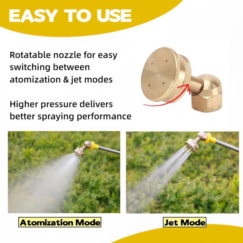 Aimela Brass Atomizing Nozzle,14x1.5mm Universal Interface, Adjustable Mist and Stream