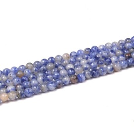 Natural Stone Beads 4mm Blue Point Small Size Round Gemstone Smooth Energy Healing Beads DIY for Jewelry Making 15"