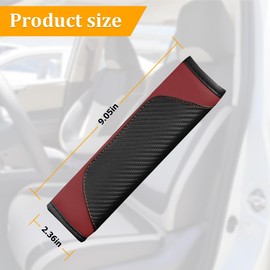 Osilly 2PCS Car Seat Belt Cover, Carbon Fiber Seatbelt Shoulder Protection, Soft Car Seat Belt Strap Cushion Protect Your Neck and Shoulder, Car Accessories Seat Belt Pad for Car Truck (Wine Red)