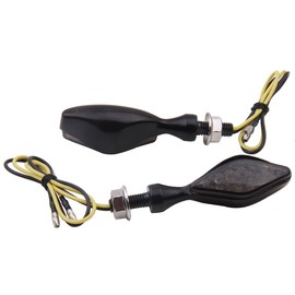 MotorToGo Black Short Stem mini LED Turn Signal Lights Indicators Blinkers Compatible for Yamaha FZ07