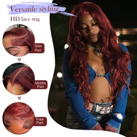Ruaswey Reddish Brown Lace Front Wigs Human Hair Pre Plucked Brown Wig Human Hair 200 Density Body Wave 13x4 HD Lace Front Wigs Human Hair Color Frontal Wigs Human Hair Auburn Lace Wig 24 Inch