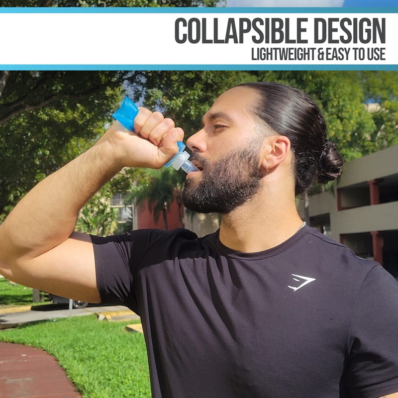 Hastarah - Botella de agua flexible de silicona, 8.5 onzas