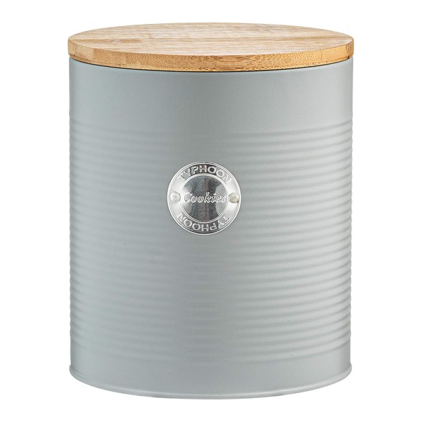EHC Biscuit Tin, Biscuit Barrel, Cookie Jar Biscuit Box Storage Container Jar with Airtight Easy to Open Lid, Grey