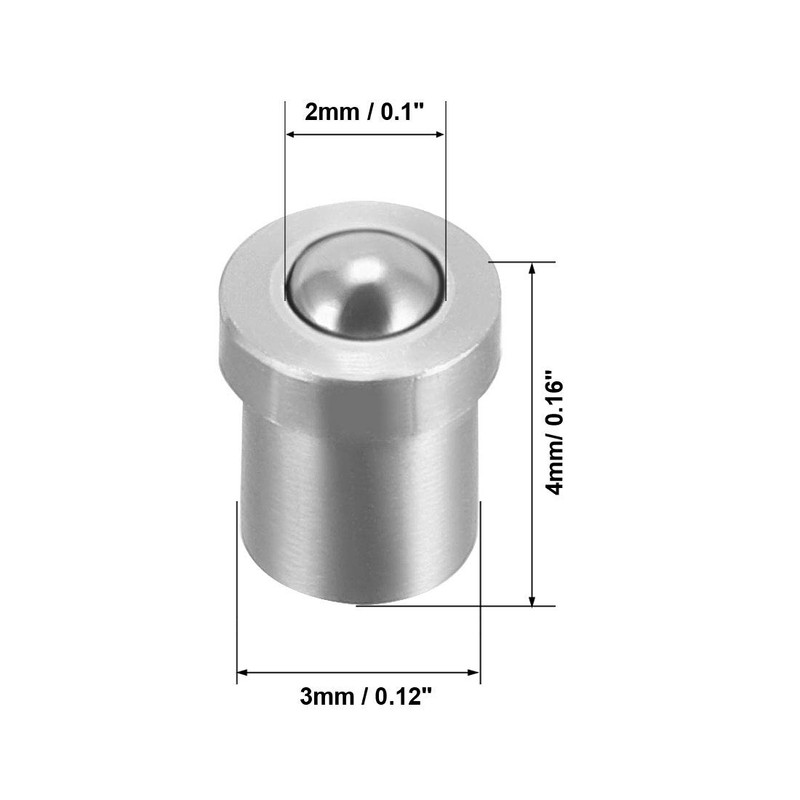 sourcing map Door Cabinet Closet Drawer 3mm Dia Stainless Steel