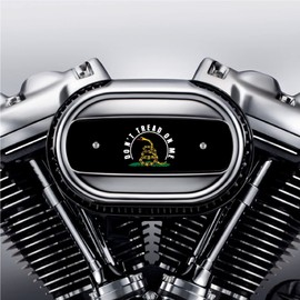 Kustom Cycle Parts Don't Tread on Me Air Cleaner Cover Insert. Replaces Stock Harley Davidson M8 / 114 Insert. (Black)