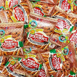 Ginbis Mini Asparagus Biscuits Snacks 6 Packs (23g X 6 Individual Bags) (Pack of 2), Japanese Crispy Black Sesame Asparagus Shaped Biscuit Sticks Mini Size, MADE IN JAPAN, Limited Stock