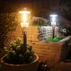 BITPOTT 4 Pack Solar Pathway Lights Waterproof IP65, 2-in-1 Warm&Cool