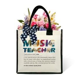 Music Teacher Shoulder Beach Bag, Teacher Appreciation Gifts, Music Teacher Definition Canvas Tote Bag, Teachers Day Birthday Christmas Graduation Retirement Gifts For Women Teacher -14