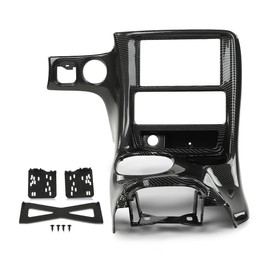 ALLGOOD Double Din Radio Center Dash Bezel Kit, Compatible with Chevy Corvette C5 1997-2004, Carbon Fiber, Black
