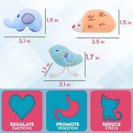 Paw Paw Babe Cat Balls & Catnip Toys Set - Cartoon Fuzzy Balls, Soft & Lightweight - Kittens Chewing, Kicker Toys - Cat Toys for Indoor Cats - Kitten & Cat Accessories - Pack of 9