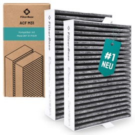 FilterBase® Aktivkohlefilter 2 Stück für Miele DKF 31-P | Passend für Active Air Clean Dunstabzugshaube DAS 4x40 DAS 8x30 DAS 2x20 DAS 4x20 DAS 4x30