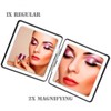 mpowtech Square Pink Compact Mirror for Women,Small Magnifying Travel Mirror