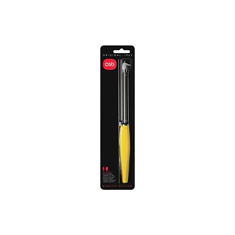 Osti 123 Original cheese slicer in stainless steel with yellow