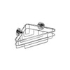 Croydex Brockham Flexi Fix Corner Basket Shower Caddy, Chrome, 12.5x26x14