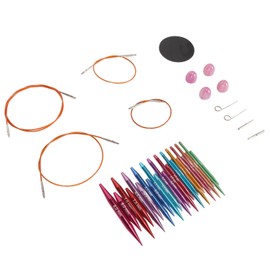 Circular Needle,Circular Knitting Needle Set 3 to 8mm Interchangeable Assorted Colors Circular Needle Set with Storage Bag for Craft