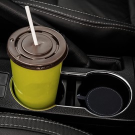 Car Cup Coaster, 2 PCS Non-Slip Car Cup Holder Coaster, 3.14 in Universal Absorbent Car Cup Holder Insert Coaster for Car with Easy Remove Ribbon - Keep Car Clean Auto Interior Accessories - Black