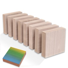 (8-Pack) - 4” x 4” Wooden Blocks for Crafts - 1-Inch Thick Square MDF Blocks - Smooth Surface with Wood Grain Pattern - Highly Customizable Blank Wood Squares