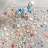 5D Embossed Summer Nail Art Stickers Seashell Starfish Adhesive Sliders