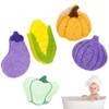 5pcs Bath Sponges for Kids,Soft Safe Vegetable Shapesbaby Sponges for