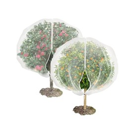 2 Pack Large Fruit Tree Netting with Zipper & Drawstring, 8 x 8 Ft Reusable Blueberry Bush Netting Cover, Durable Bird Netting for Trees, Bushes, Flowers