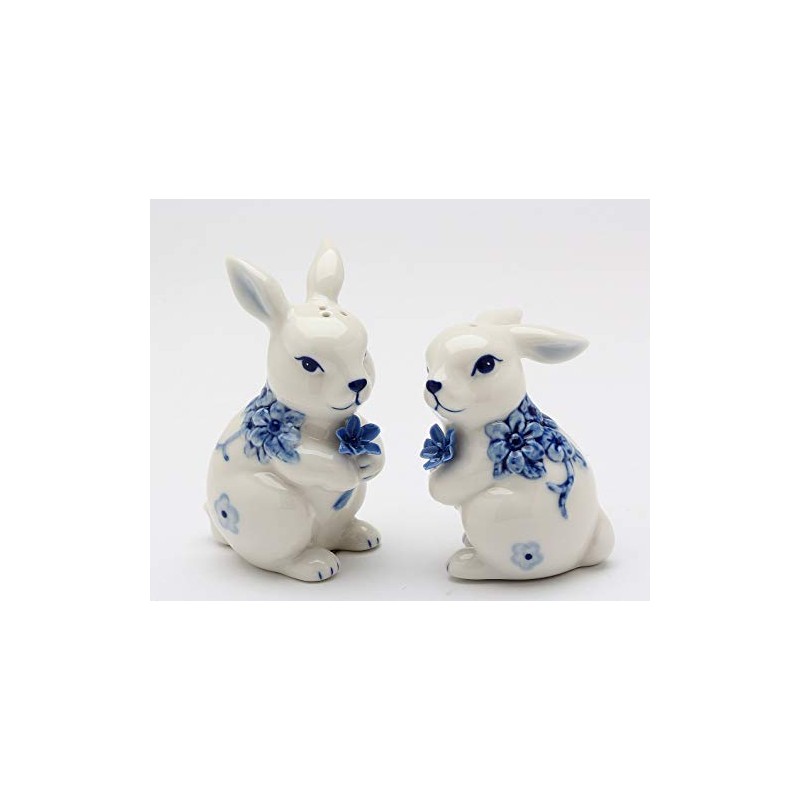 Cosmos Gifts 20907 Blue Print Bunnies Salt and Pepper