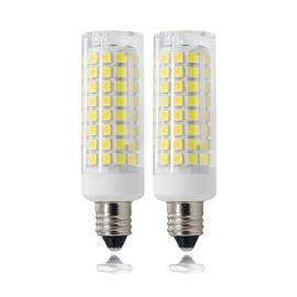HXWY E11 LED Bulb, Mini Candelabra Base, Omni-Directional 7W 730LM 120V E11 Indoor Lighting Bulb Replaces T3/T4 JD E11 White 6000K (Pack of 2)