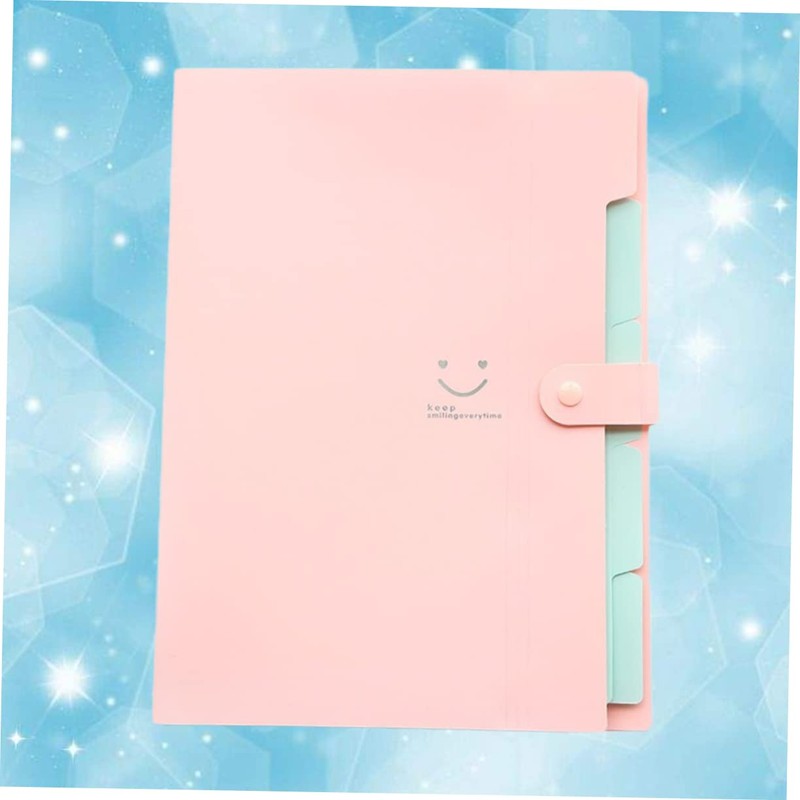 Operitacx Folder Snap Closure Plastic A4 File Folder 5 Expandable