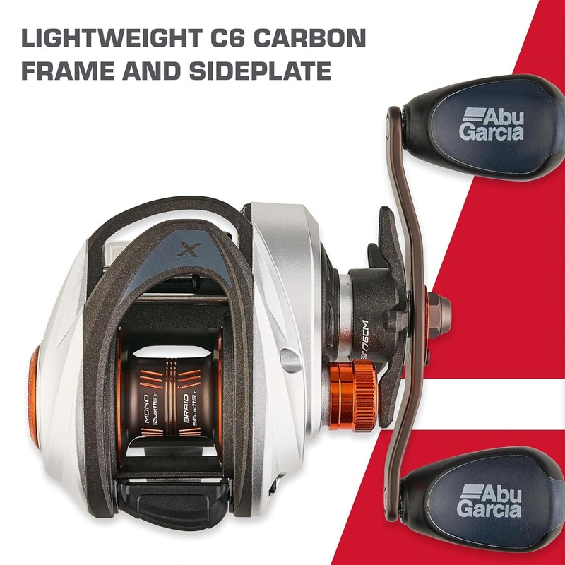Abu Garcia Revo X Low-Profile Baitcast Fishing Reel, 8+1 Bearings