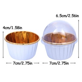 FADACAI 50 Pieces Cupcake Ramekins, 7oz 154ml Cupcake Cases, Disposable Ramekins for Cupcakes, Cupcake Cups with Lids, Muffin Cupcake Baking Cup for Wedding Birthday Party