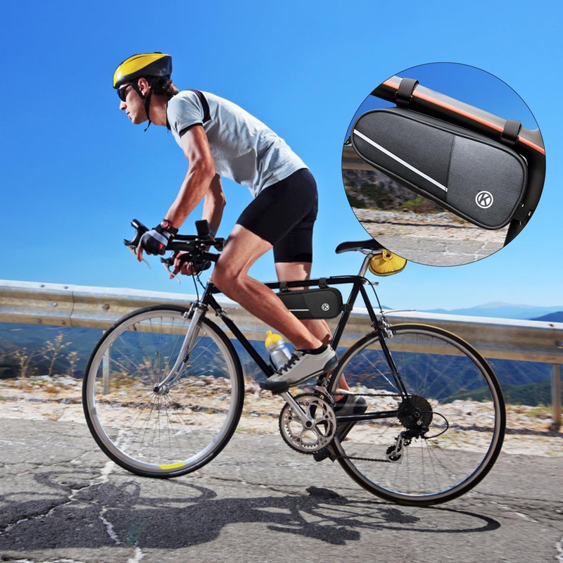 APOMOONS Bicycle Frame Bag Bicycle Frame Bag with Reflective Function