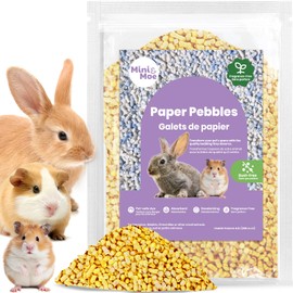 mini&moe RABIT Bedding Guinea Pig Bedding Paper Pellet Bedding: Odor Control & Moisture Absorbent Natural Paper Pellet Bedding - for Small Animal Guinea Pigs, Rabbits,Hamsters Bedding 3.96lb