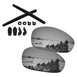 SmartVLT Polarized AR Coated Silver Titanium Replacement Lenses&Rubber Kits for Oakley Juliet Sunglass